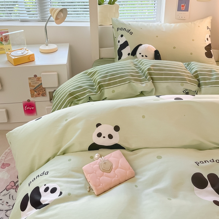 91家纺网 家纺一手货源 找家纺 寻米 2024新款全棉印花学生床三件套 爱你熊