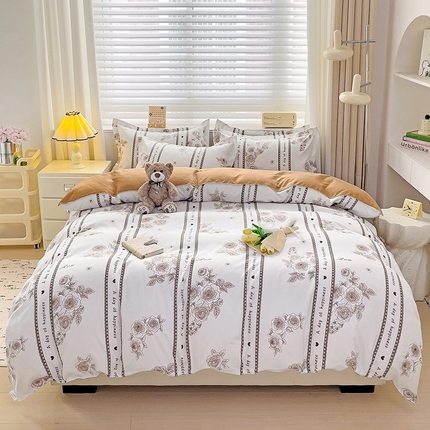 91家纺网 家纺一手货源 找家纺 灿哈2025款磨毛植物羊绒四件套更多花型群下载（新）初夏《紫》