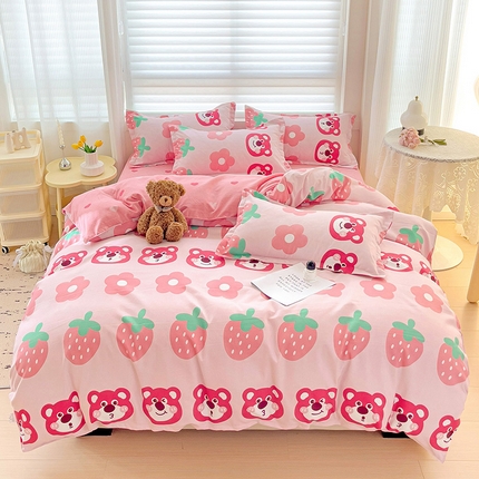 91家纺网 家纺一手货源 找家纺 灿哈2025款磨毛植物羊绒四件套更多花型群下载（新） 潘哆啦