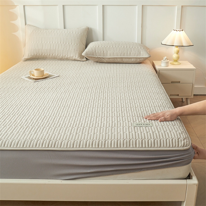 91家纺网 家纺一手货源 找家纺 （总）3C 2024新款A类全棉水洗棉大豆夹棉防水床笠-网忆 