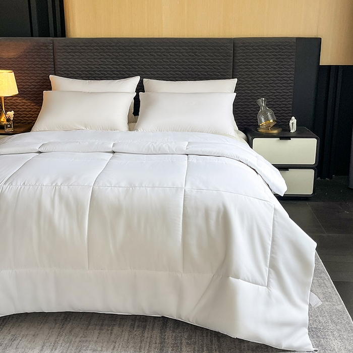 91家纺网 家纺一手货源 找家纺 （总）睡棉坊 2024新款酒店宾馆名宿纯白磨毛被子加厚春秋被芯冬被四季被芯