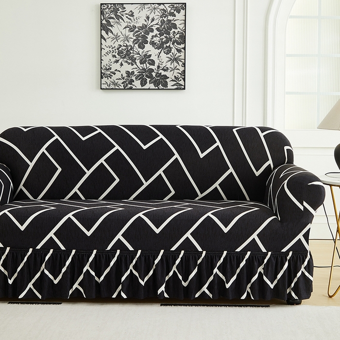 91家纺网 家纺一手货源 找家纺 逐日沙发套 2024新款牛奶丝印花裙摆沙发套     印花 裙摆-迷宫