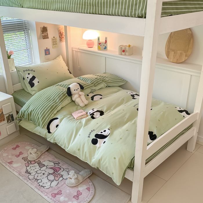 91家纺网 家纺一手货源 找家纺 寻米 2024新款全棉印花学生床三件套 爱你熊