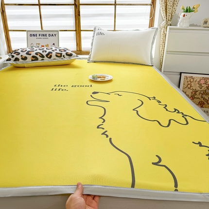 91家纺网 家纺一手货源 找家纺 （总）栩裕纺织 2025款数码印花1200D碳光牛奶冰丝凉席