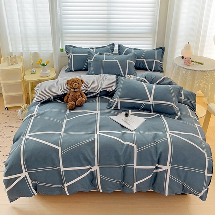 91家纺网 家纺一手货源 找家纺 灿哈2025款磨毛植物羊绒四件套更多花型群下载（新）炫彩