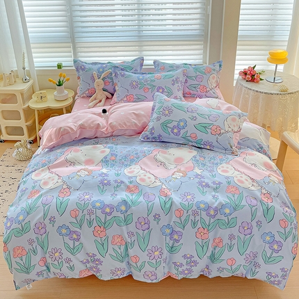 91家纺网 家纺一手货源 找家纺 灿哈2025款磨毛植物羊绒四件套更多花型群下载（新）贝诺绿