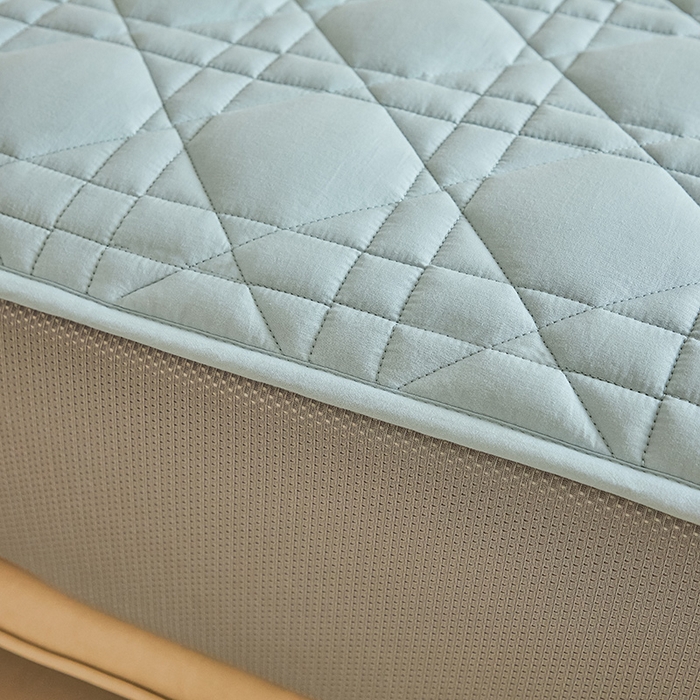 91家纺网 家纺一手货源 找家纺 3C 2024新款A类高透气纯棉棉花单床笠-好眠 纯净蓝