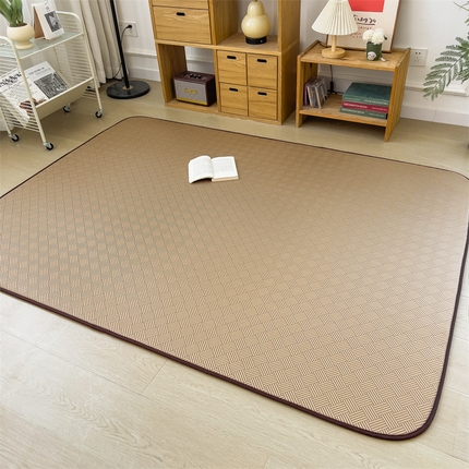 孩子王家纺 2024新款包边工艺凉席地垫打地铺神器 饼干花咖-小包边