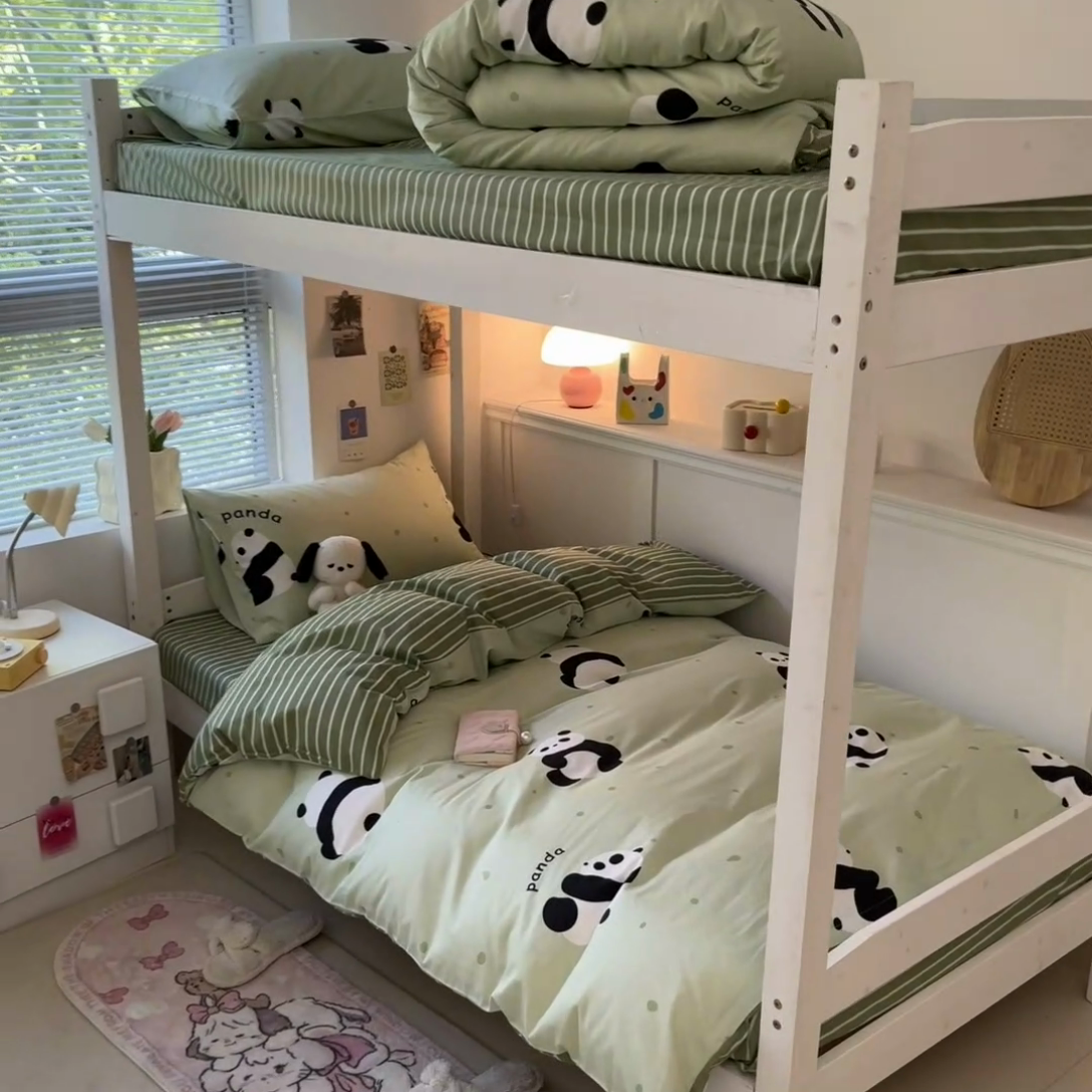 91家纺网 家纺一手货源 找家纺 寻米 2024新款全棉印花学生床三件套 爱你熊