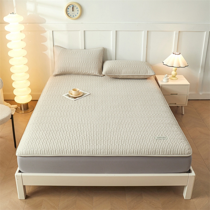 91家纺网 家纺一手货源 找家纺 （总）3C 2024新款A类全棉水洗棉大豆夹棉防水床笠-网忆 