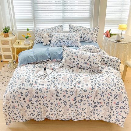 91家纺网 家纺一手货源 找家纺 灿哈2025款磨毛植物羊绒四件套更多花型群下载（新）快乐巴布