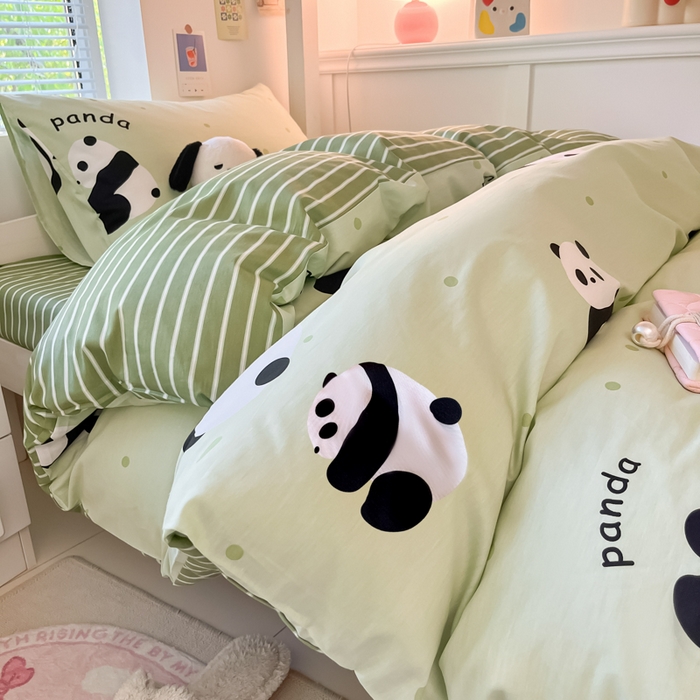 91家纺网 家纺一手货源 找家纺 寻米 2024新款全棉印花学生床三件套 爱你熊