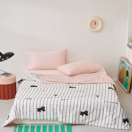 原研家居 2024新款40支全棉13070印花夏被 樱桃猫