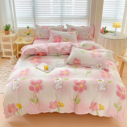 91家纺网 家纺一手货源 找家纺 灿哈2025款磨毛植物羊绒四件套更多花型群下载（新）甜蜜草莓