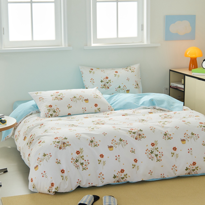 91家纺网 家纺一手货源 找家纺 原研家居 2024新款40支全棉13070印花系列四件套（第4批） 花间小趣