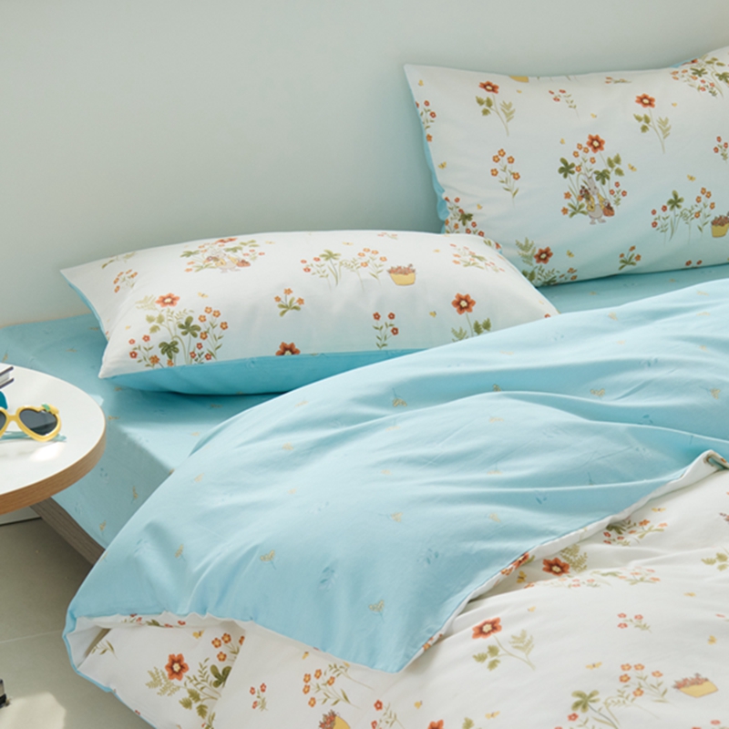 91家纺网 家纺一手货源 找家纺 原研家居 2024新款40支全棉13070印花系列四件套（第4批） 花间小趣