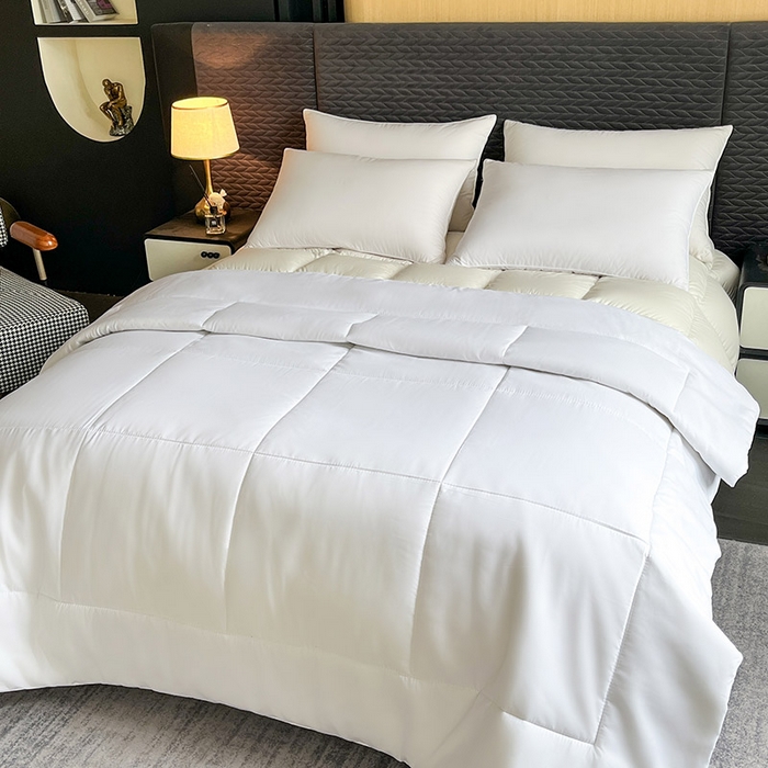 91家纺网 家纺一手货源 找家纺 （总）睡棉坊 2024新款酒店宾馆名宿纯白磨毛被子加厚春秋被芯冬被四季被芯