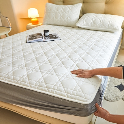 3C 2024新款A类高透气纯棉棉花单床笠-好眠 素雅白