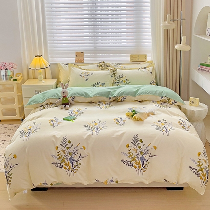 91家纺网 家纺一手货源 找家纺 灿哈2025款磨毛植物羊绒四件套更多花型群下载（新）花田锦簇