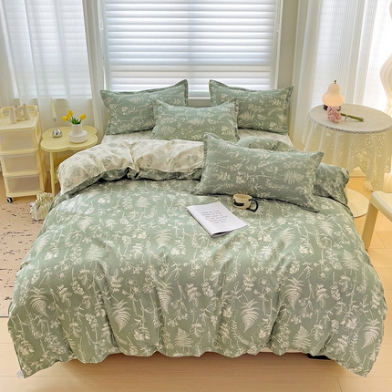 91家纺网 家纺一手货源 找家纺 灿哈2025款磨毛植物羊绒四件套更多花型群下载（新）一帘幽梦