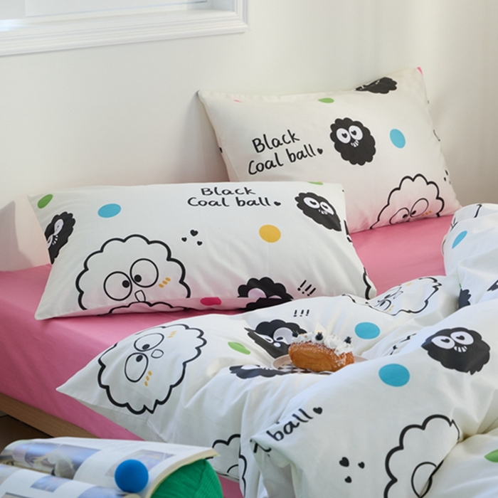 91家纺网 家纺一手货源 找家纺 原研家居 2024新款40支全棉13070印花系列四件套（第4批） 波点煤球