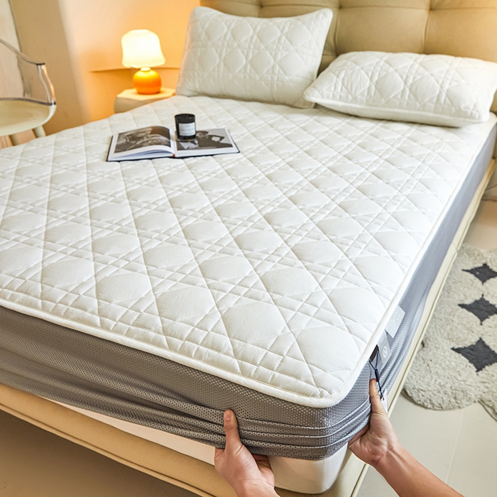 91家纺网 家纺一手货源 找家纺 3C 2024新款A类高透气纯棉棉花单床笠-好眠 素雅白