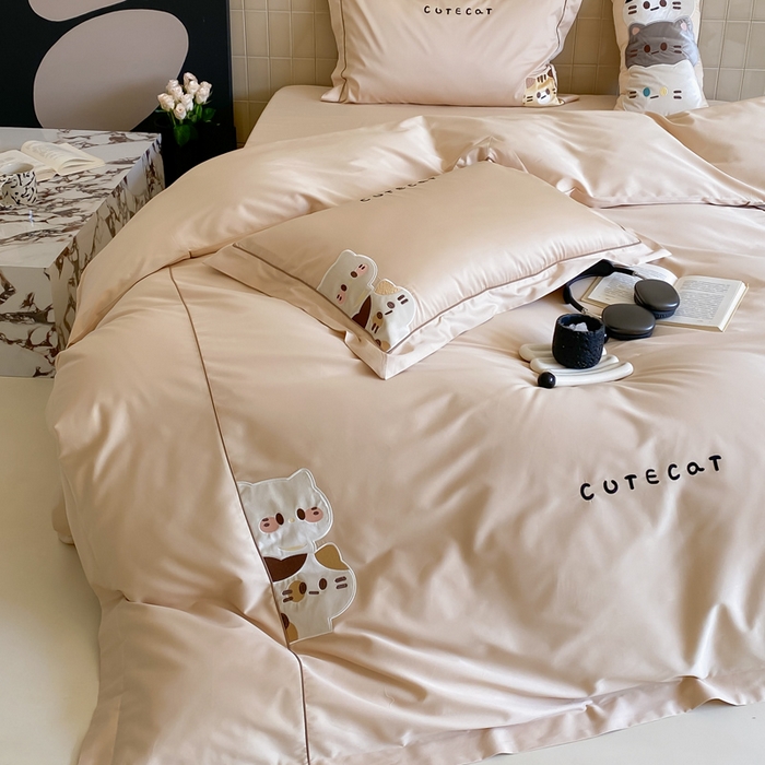 91家纺网 家纺一手货源 找家纺 （总）云栖家居 2024全棉刺绣系列四件套-胖可丁