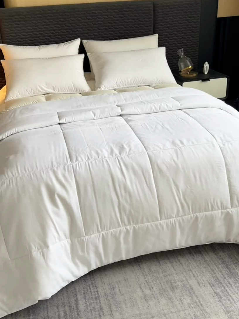 91家纺网 家纺一手货源 找家纺 （总）睡棉坊 2024新款酒店宾馆名宿纯白磨毛被子加厚春秋被芯冬被四季被芯