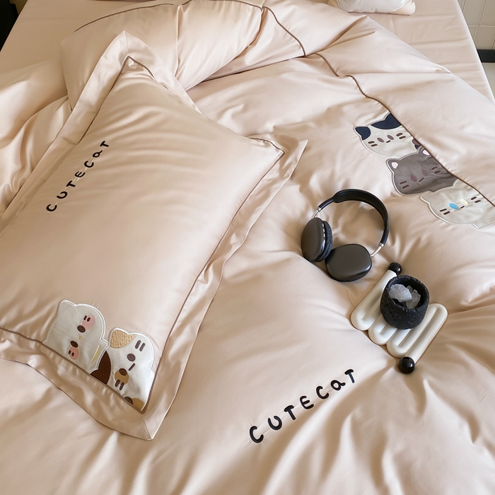 91家纺网 家纺一手货源 找家纺 （总）云栖家居 2024全棉刺绣系列四件套-胖可丁