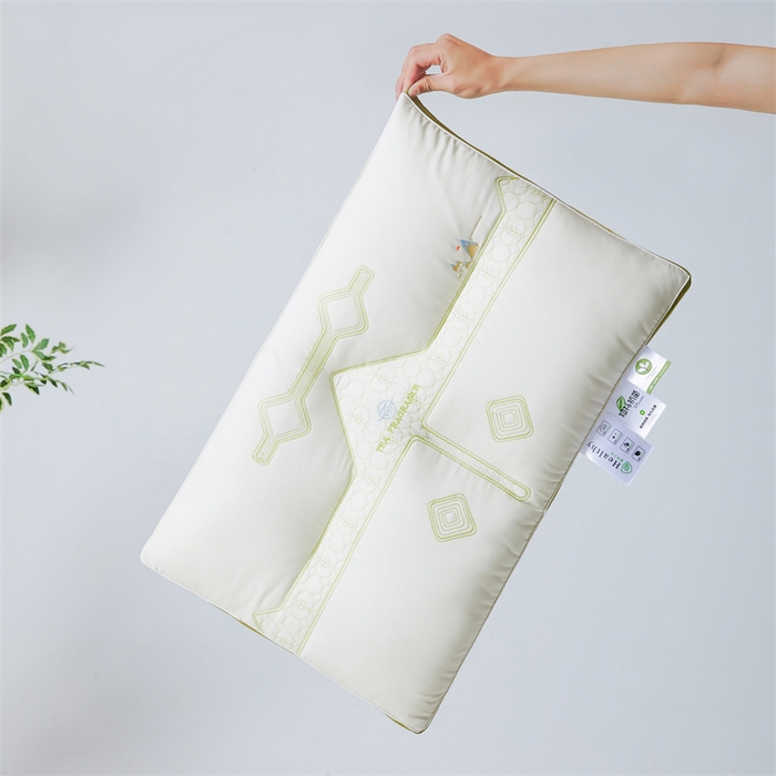 91家纺网 家纺一手货源 找家纺 爱尚家枕芯 2024新款天然植物茶香枕 奶白色48*74cm