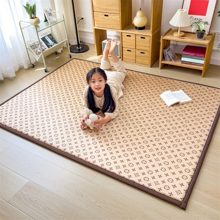 91家纺网 家纺一手货源 找家纺 孩子王家纺 2024新款包边工艺凉席地垫打地铺神器 路易世家咖-宽边