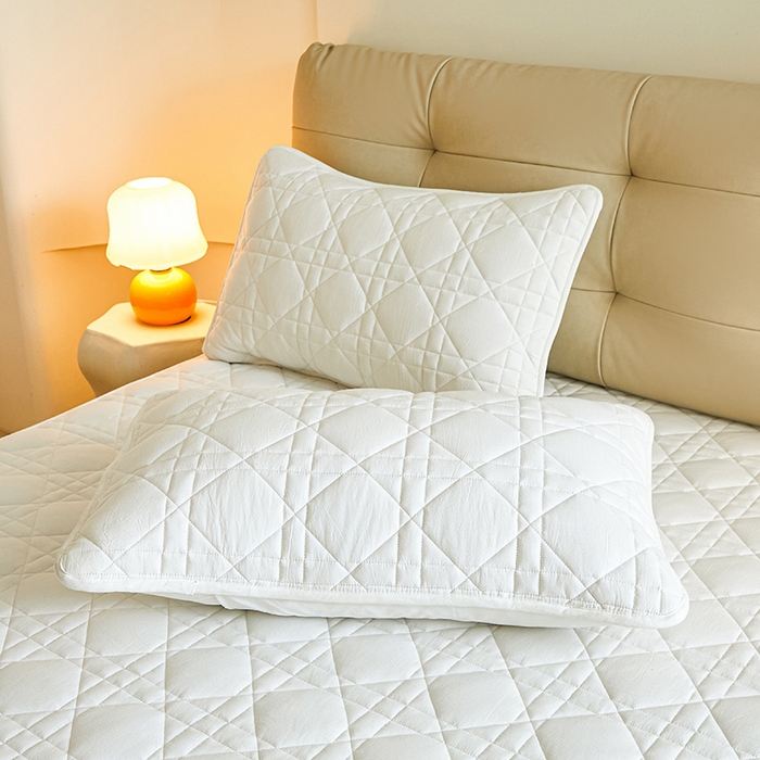 91家纺网 家纺一手货源 找家纺 3C 2024新款A类高透气纯棉棉花单床笠-好眠 素雅白