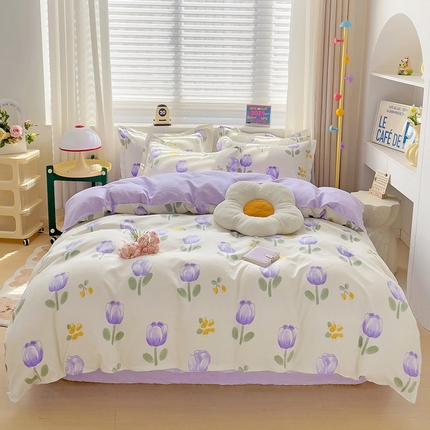 91家纺网 家纺一手货源 找家纺 灿哈2025款磨毛植物羊绒四件套更多花型群下载（新）哈哈狗