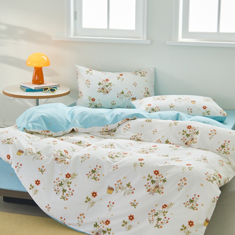 91家纺网 家纺一手货源 找家纺 原研家居 2024新款40支全棉13070印花系列四件套（第4批） 花间小趣