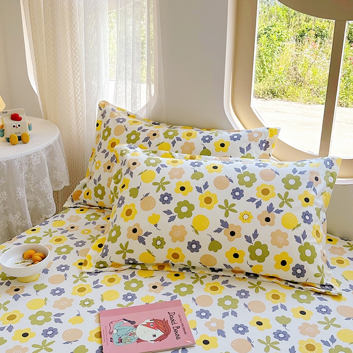 91家纺网 家纺一手货源 找家纺 家贝爱 2024新款原棉老粗布床笠 浅夏