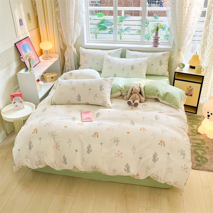 91家纺网 家纺一手货源 找家纺 本制 2024新款12868全棉印花四件套 花森密语