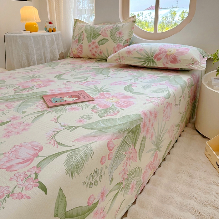 91家纺网 家纺一手货源 找家纺 家贝爱 2024新款原棉老粗布床单 炫彩