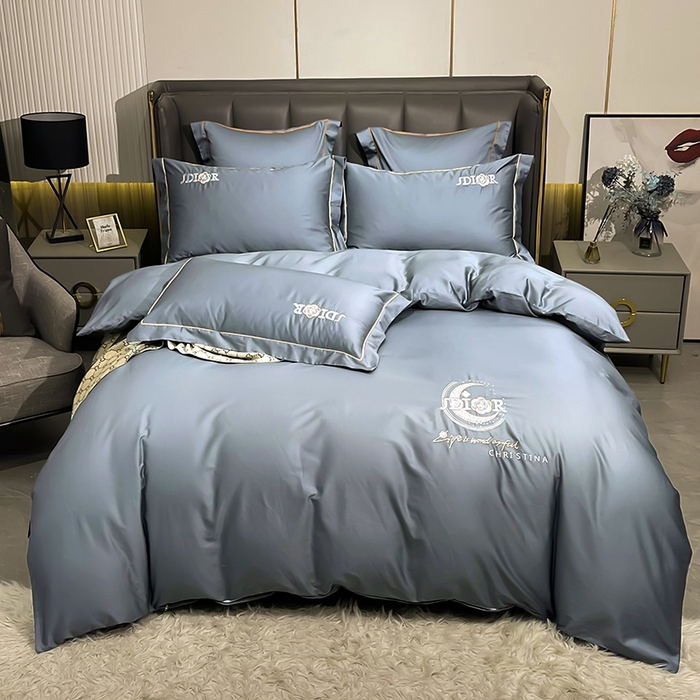 91家纺网 家纺一手货源 找家纺 艾迪尚家纺 2025新款120S刺绣长绒棉四六件套 山茶花-绅士灰