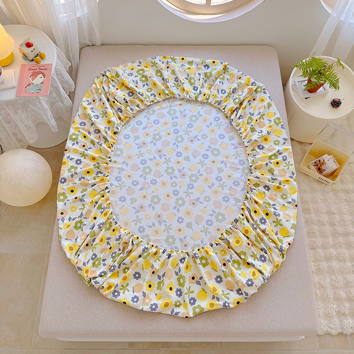 91家纺网 家纺一手货源 找家纺 家贝爱 2024新款原棉老粗布床笠 浅夏