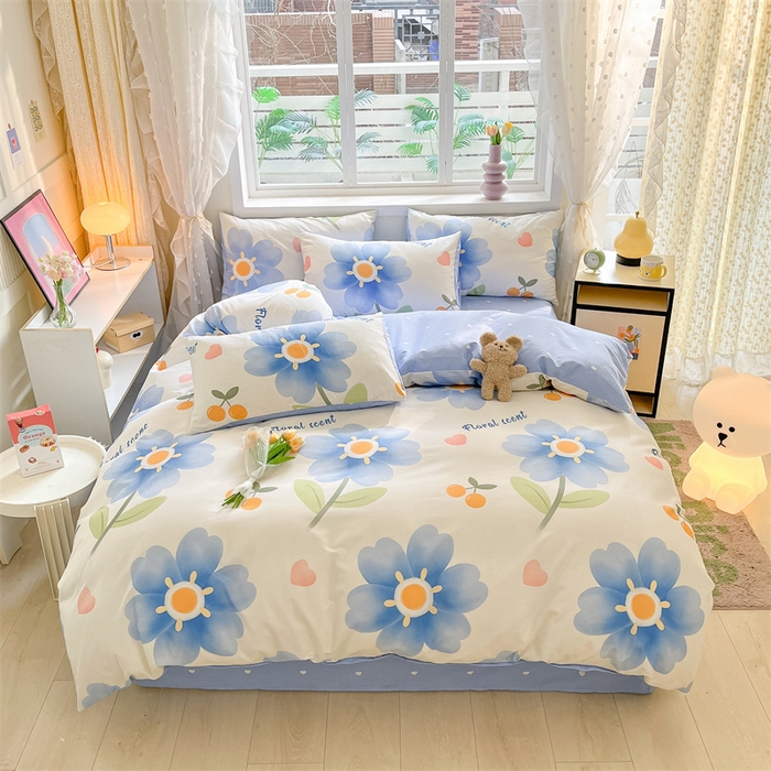 91家纺网 家纺一手货源 找家纺 本制 2024新款12868全棉印花四件套 花晨