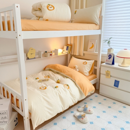 91家纺网 家纺一手货源 找家纺 （总）锦觅 2024新款学生季全棉小清新绣花时尚复古卡通三件套四件套