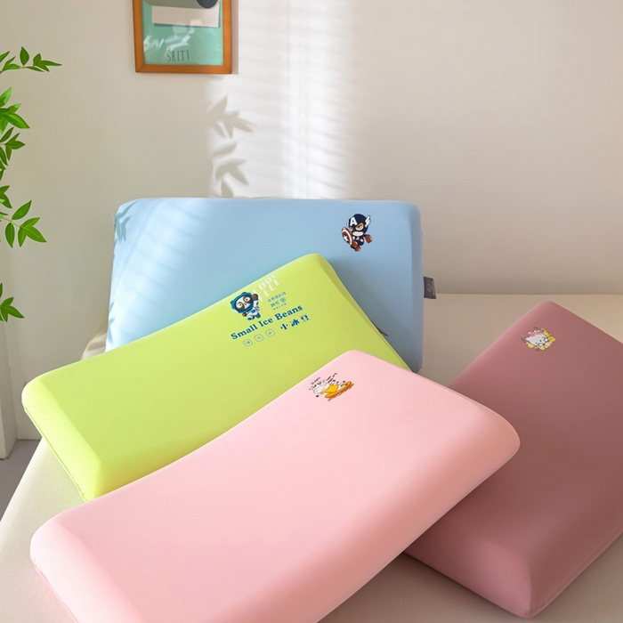 91家纺网 家纺一手货源 找家纺 糖果枕芯 2024新款七彩亲肤零压力枕芯慢回弹儿童学生枕头   果绿58*35/8cm