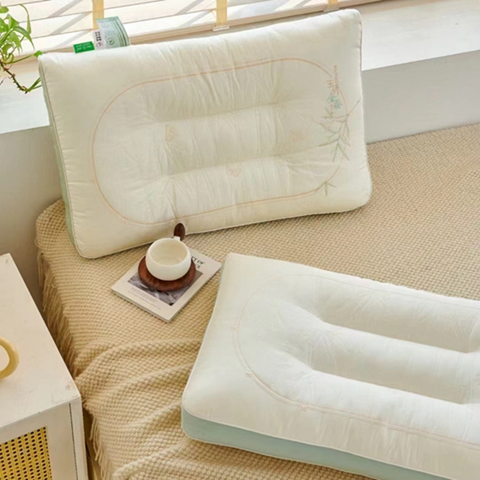 91家纺网 家纺一手货源 找家纺 （总）其乐枕芯 2024新款国风玉竹金蚕护颈枕枕头枕芯超30天不退不换 