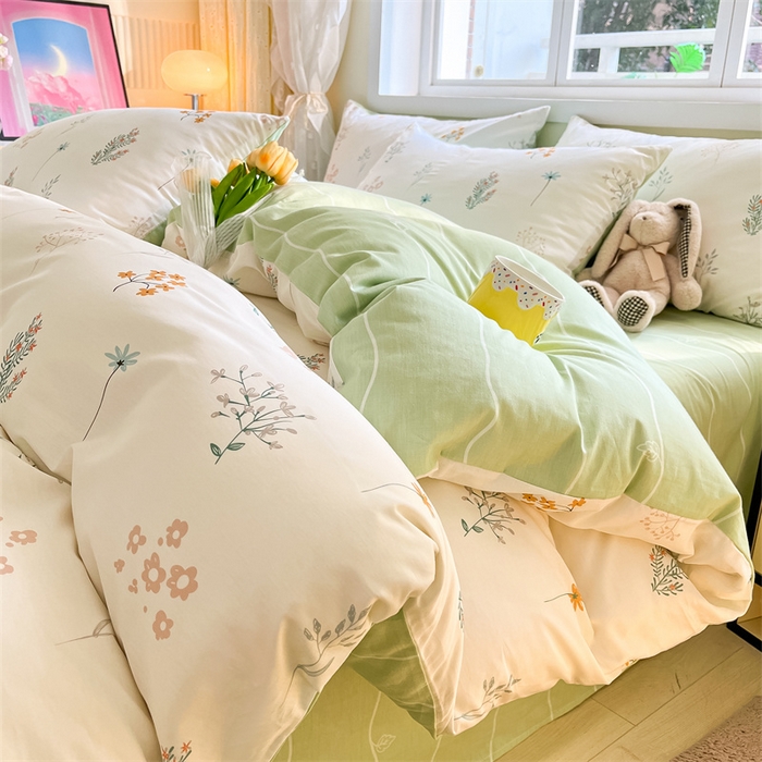 91家纺网 家纺一手货源 找家纺 本制 2024新款12868全棉印花四件套 花森密语