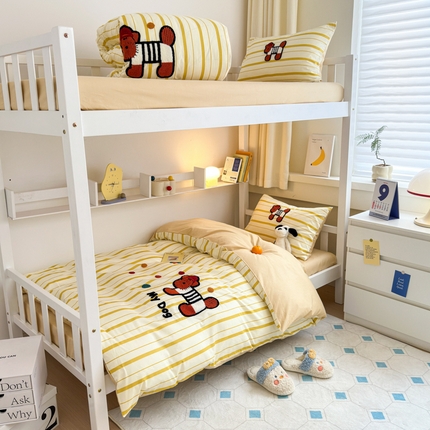 91家纺网 家纺一手货源 找家纺 （总）锦觅 2024新款学生季全棉小清新绣花时尚复古卡通三件套四件套