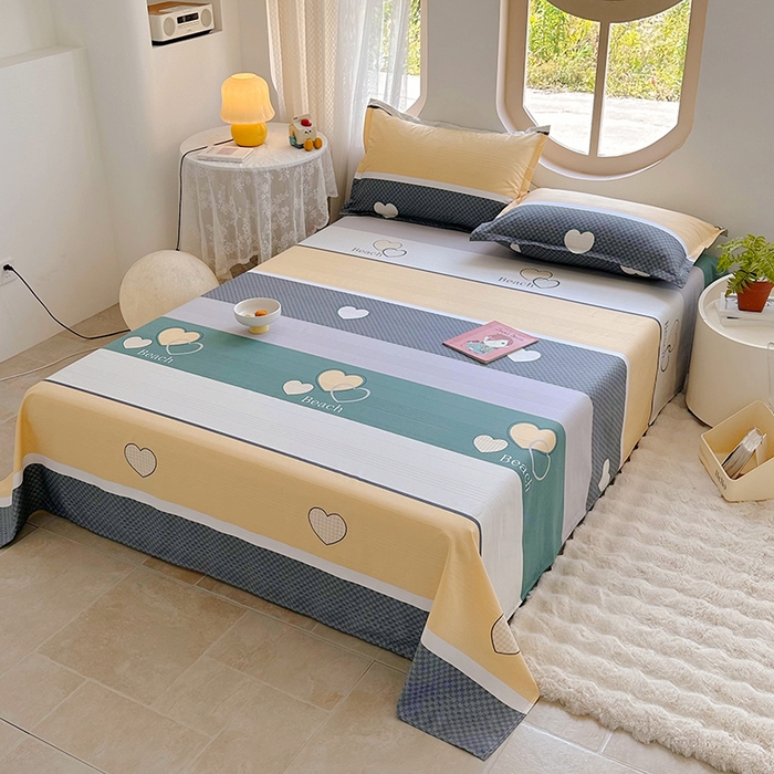 91家纺网 家纺一手货源 找家纺 家贝爱 2024新款原棉老粗布床单 好心情