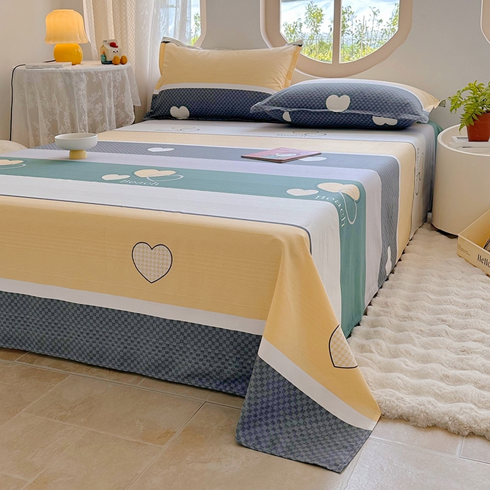 91家纺网 家纺一手货源 找家纺 家贝爱 2024新款原棉老粗布床单 好心情