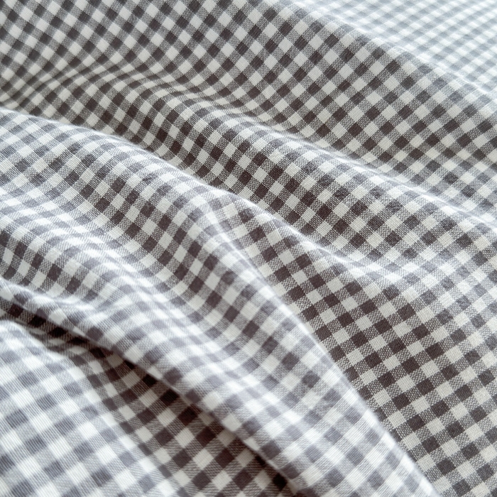 91家纺网 家纺一手货源 找家纺 晚依家纺 2025新款全棉色织水洗棉宽边断角四件套 爱的邂逅-灰