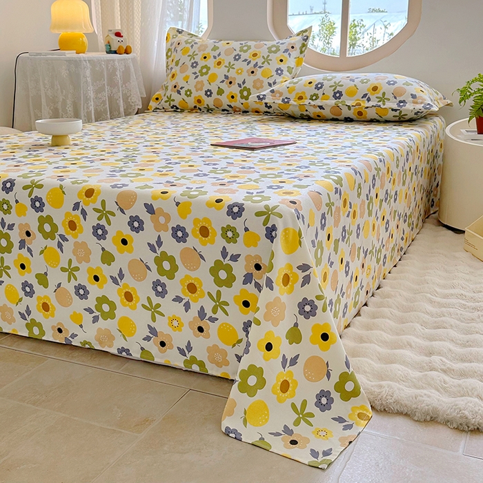 91家纺网 家纺一手货源 找家纺 家贝爱 2024新款原棉老粗布床单 浅夏