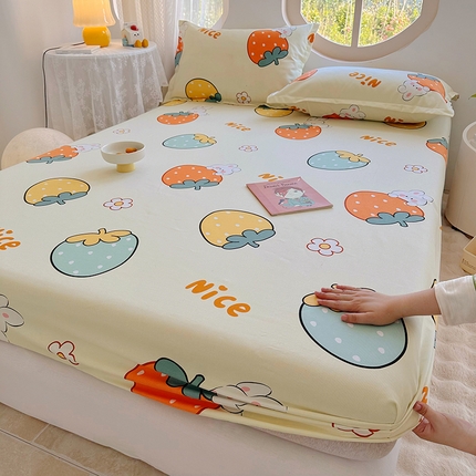 家贝爱 2024新款原棉老粗布床笠 萌宠兔